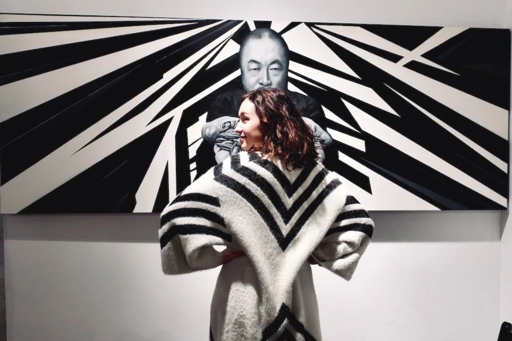 Spotted at LA Art Show 2019 with Tatiana in front of painting by (@damonmartinartist) Damon Martin 