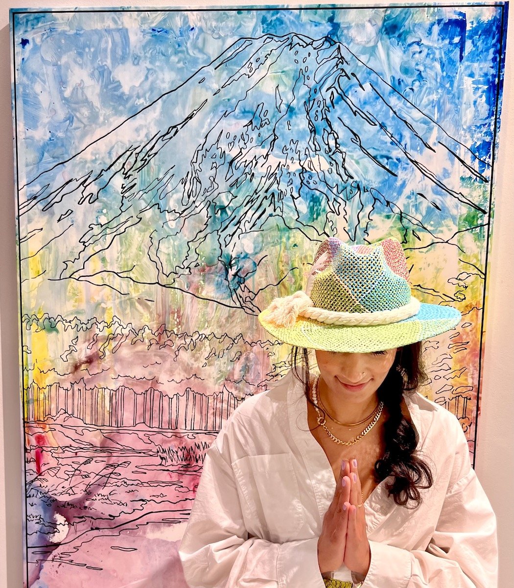 Spotted at Frieze NYC with Sana Kapur (sanakapur89)in front of Scott Myles silkscreen at The Modern Institute