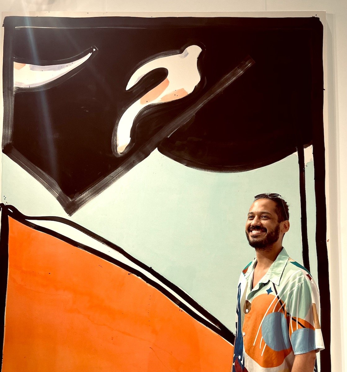 Spotted at Frieze NYC with Tony Herbas (tichango) in front of Matt Conners painting at The Modern Institute