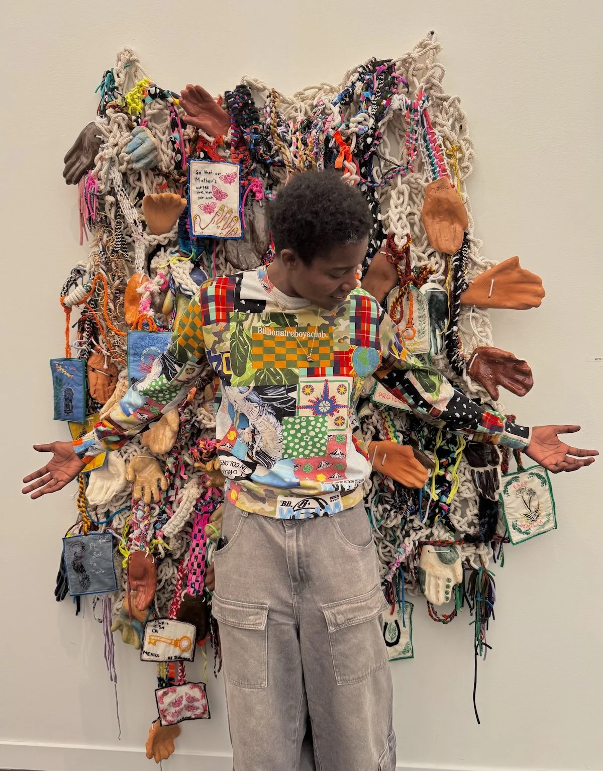 Spotted at Frieze LA with @theunprofessional standing by Ambos Collective wall sculpture 