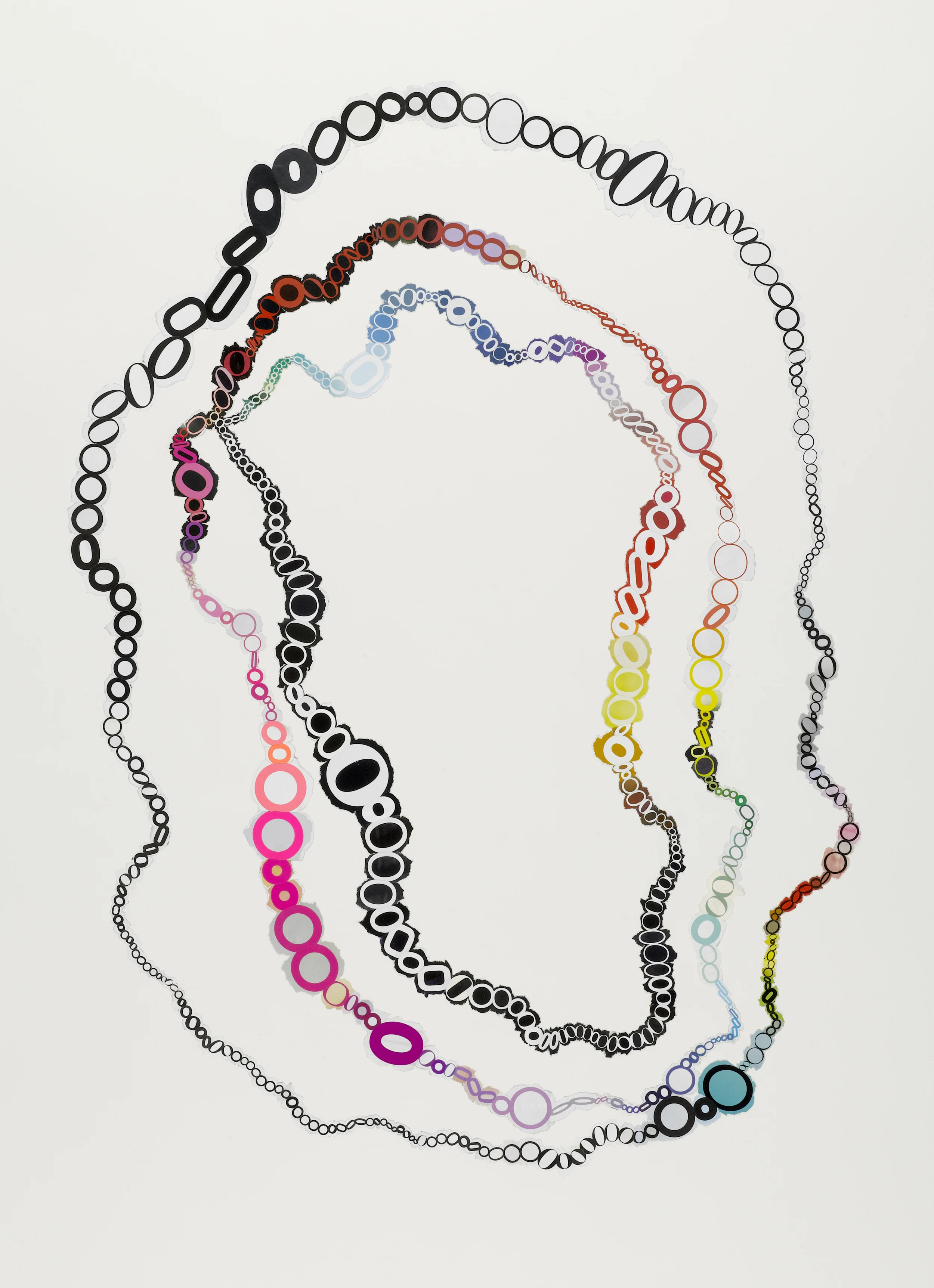 O, collage on paper, 100 x 70 cm, 2008.