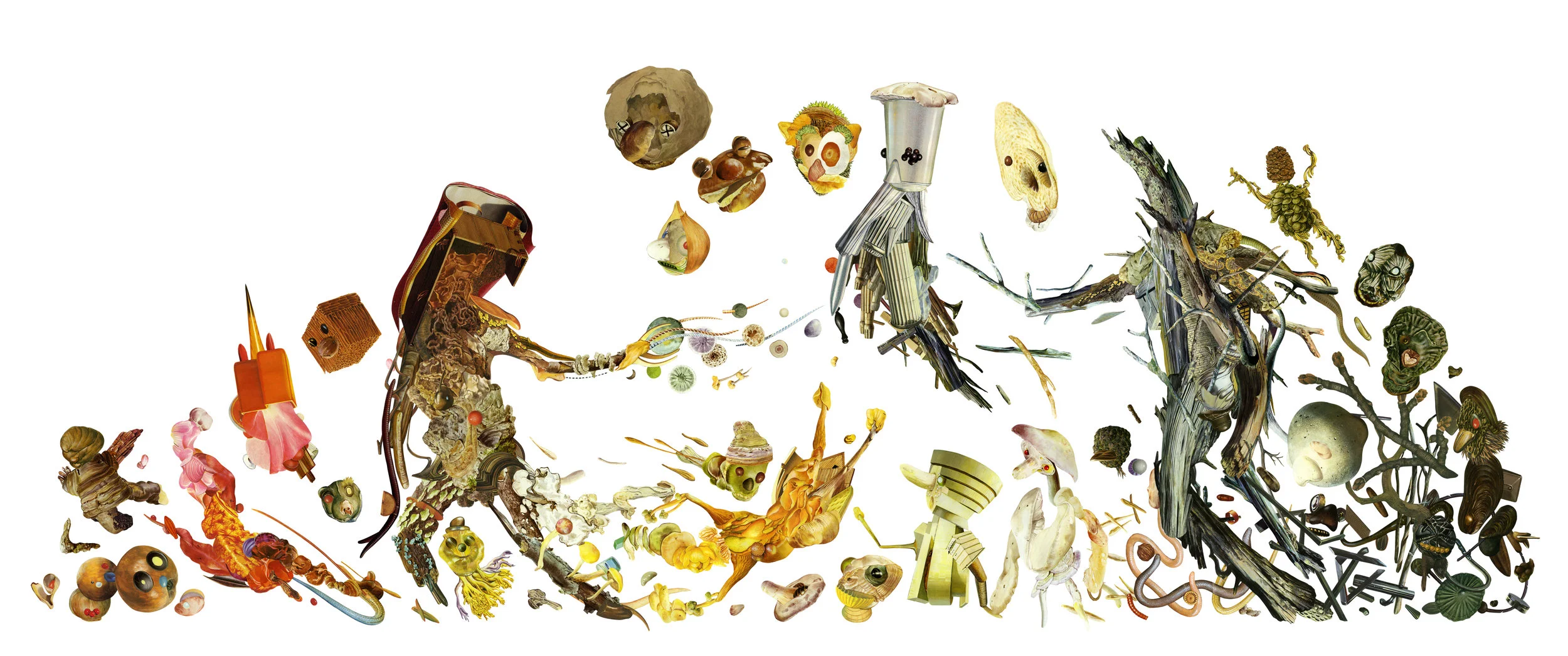 Scanned collage before printing.