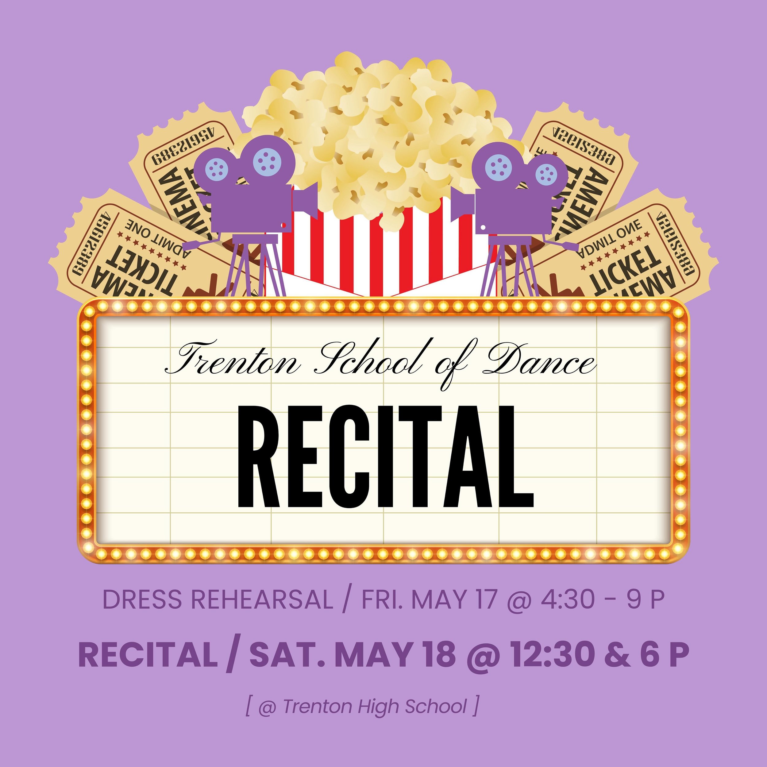 Looking forward to recital! 🤩 Check your email for your dress rehearsal/ recital assignments!