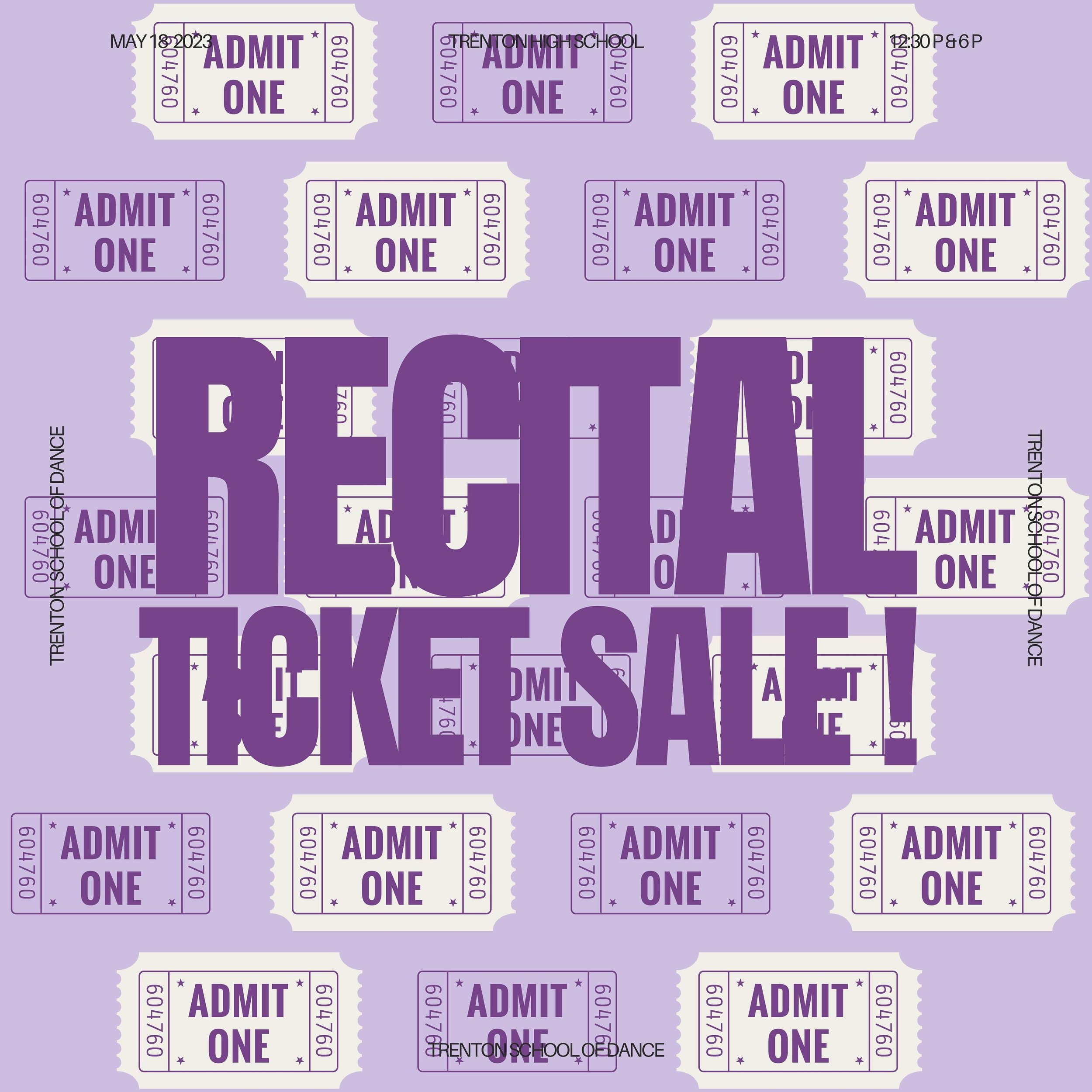 Recital ticket sales start today, Wednesday, May 1st for our Recital, May 18th.

We will be holding a discount sale on tickets on May 1st only! On May 2nd, tickets will go back to normal pricing. 

Tickets can be purchased on our website or in person