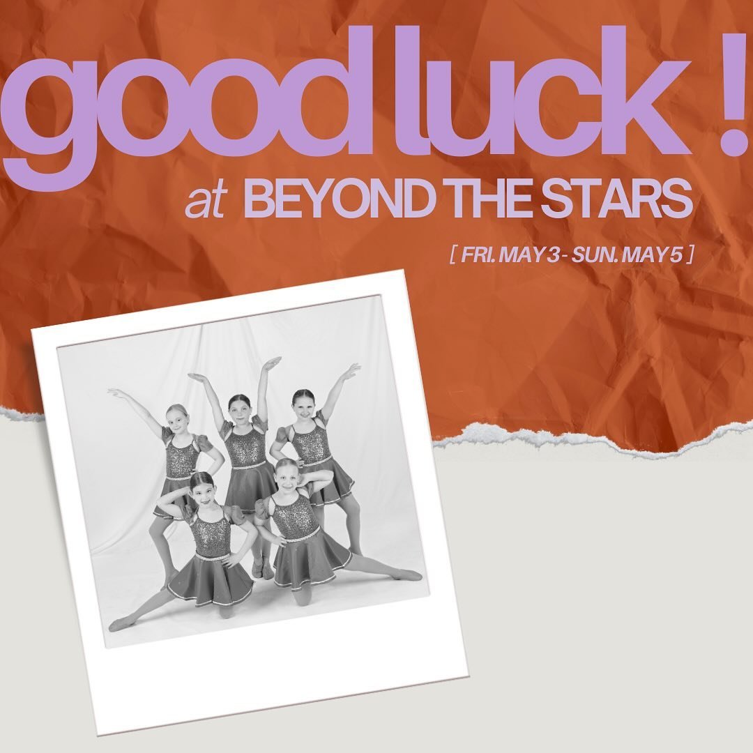 Good luck to our dancers competing at Beyond the Stars this weekend! This is our last competition of the year. What a season it has been. We are ready to do it one last time!!! 🎉🤩💜