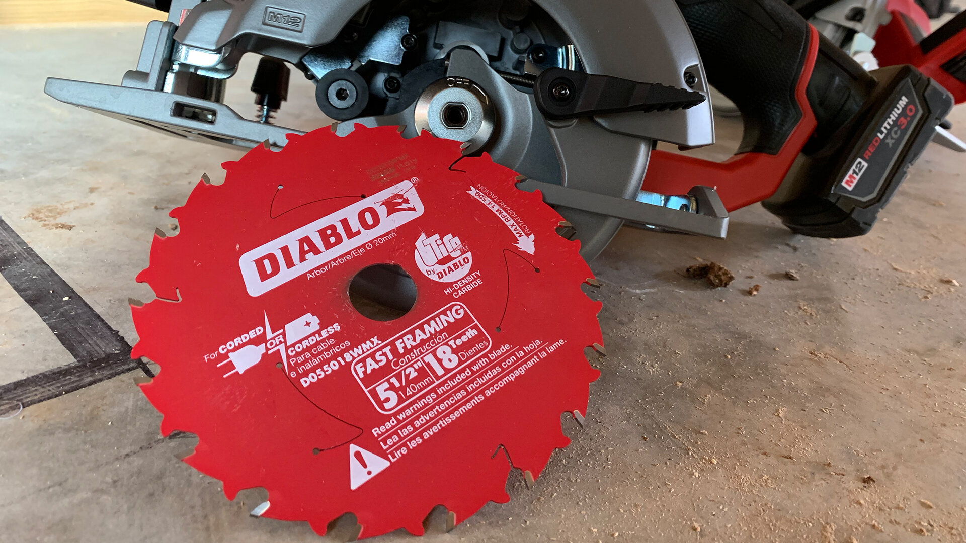Super Thin Laser Cut Diablo FRAMING CORDESS CIRCULAR SAW BLADE 140mm 18 Teeth