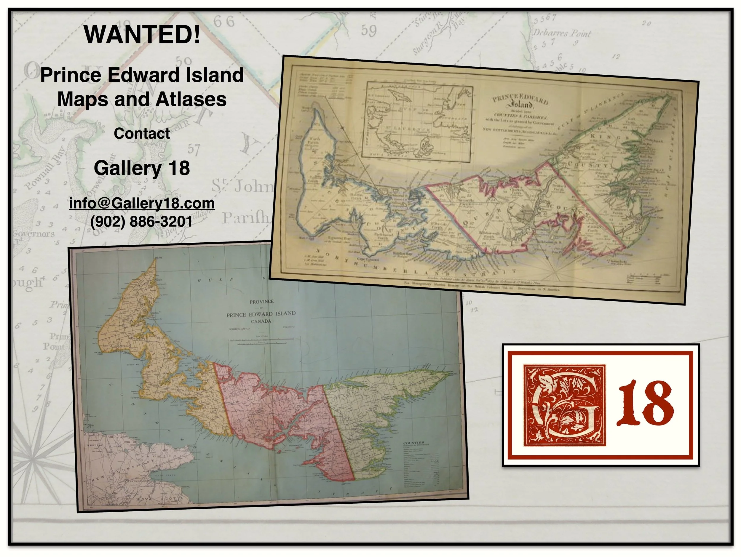 Gallery 18 is also interested in old maps, atlases, and sea charts from around the world. Contact us for more information!