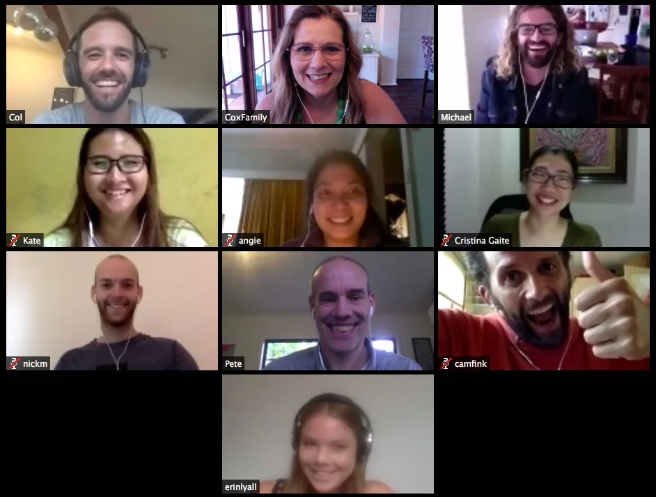 Some of the team at a team meeting