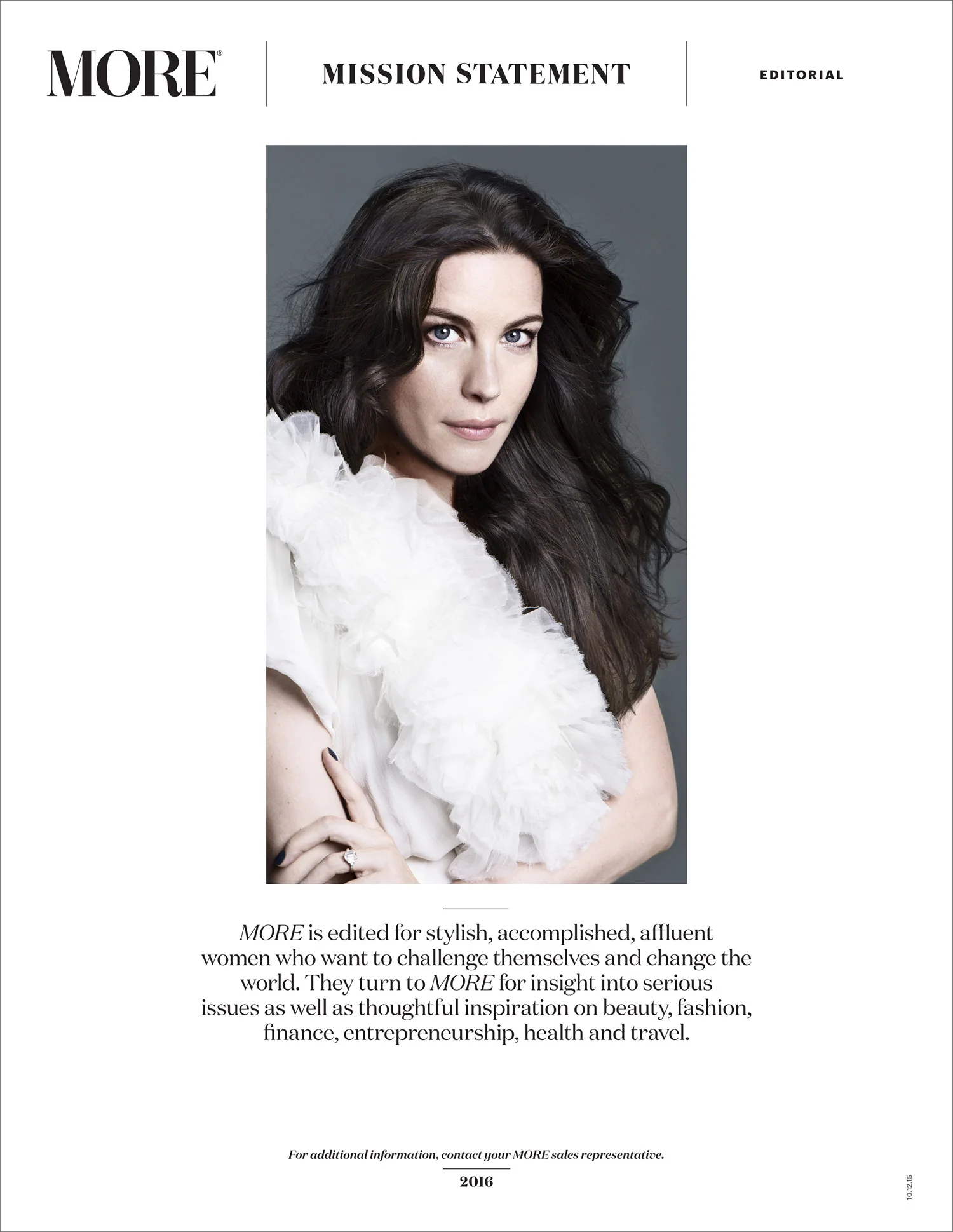 Sell sheet. MORE Magazine. Creative Director: Heather Sears