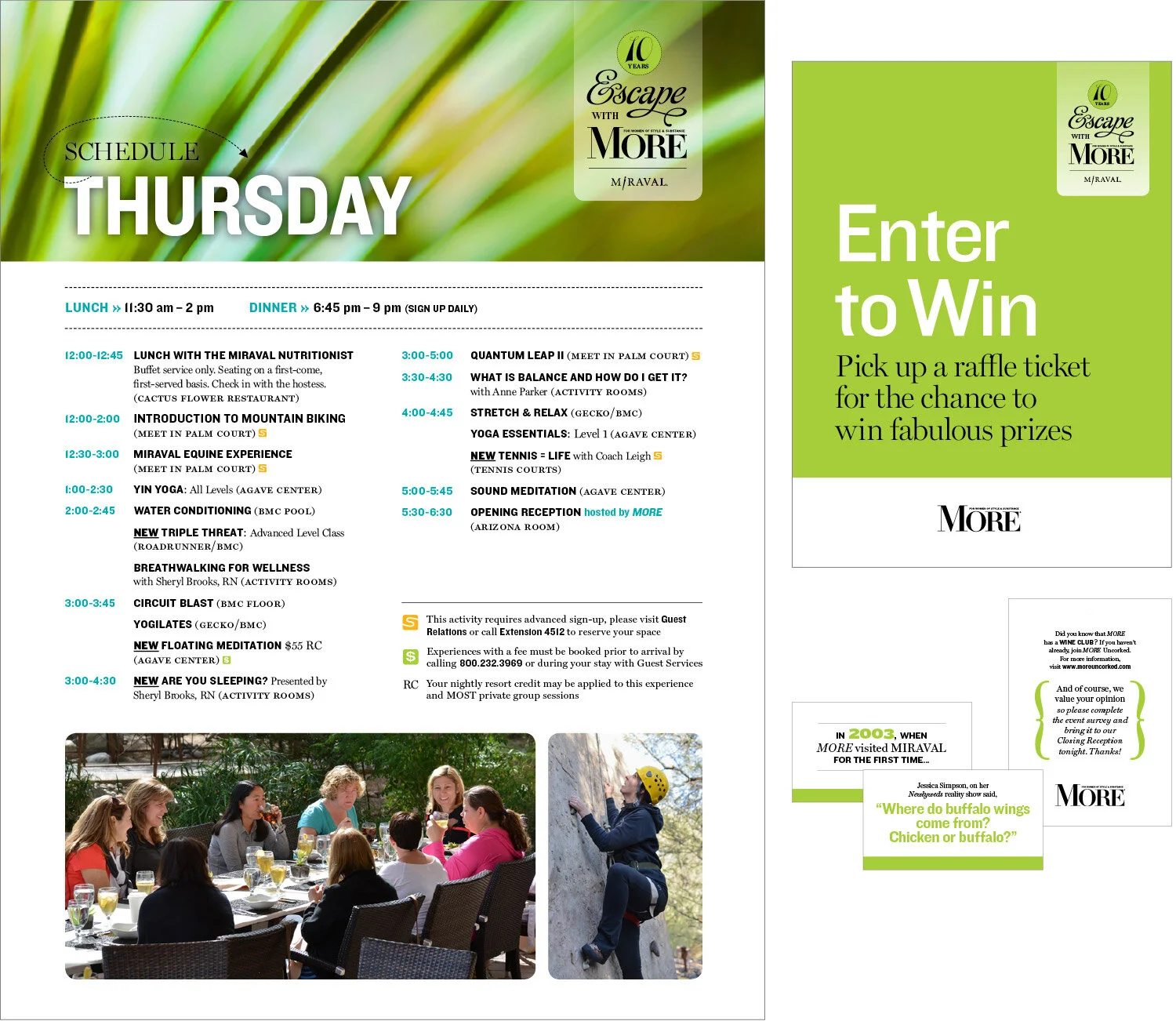 Posters and cards. Escape with MORE. Creative Director: Heather Sears