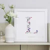 Painted flower initial — Lâle Güralp