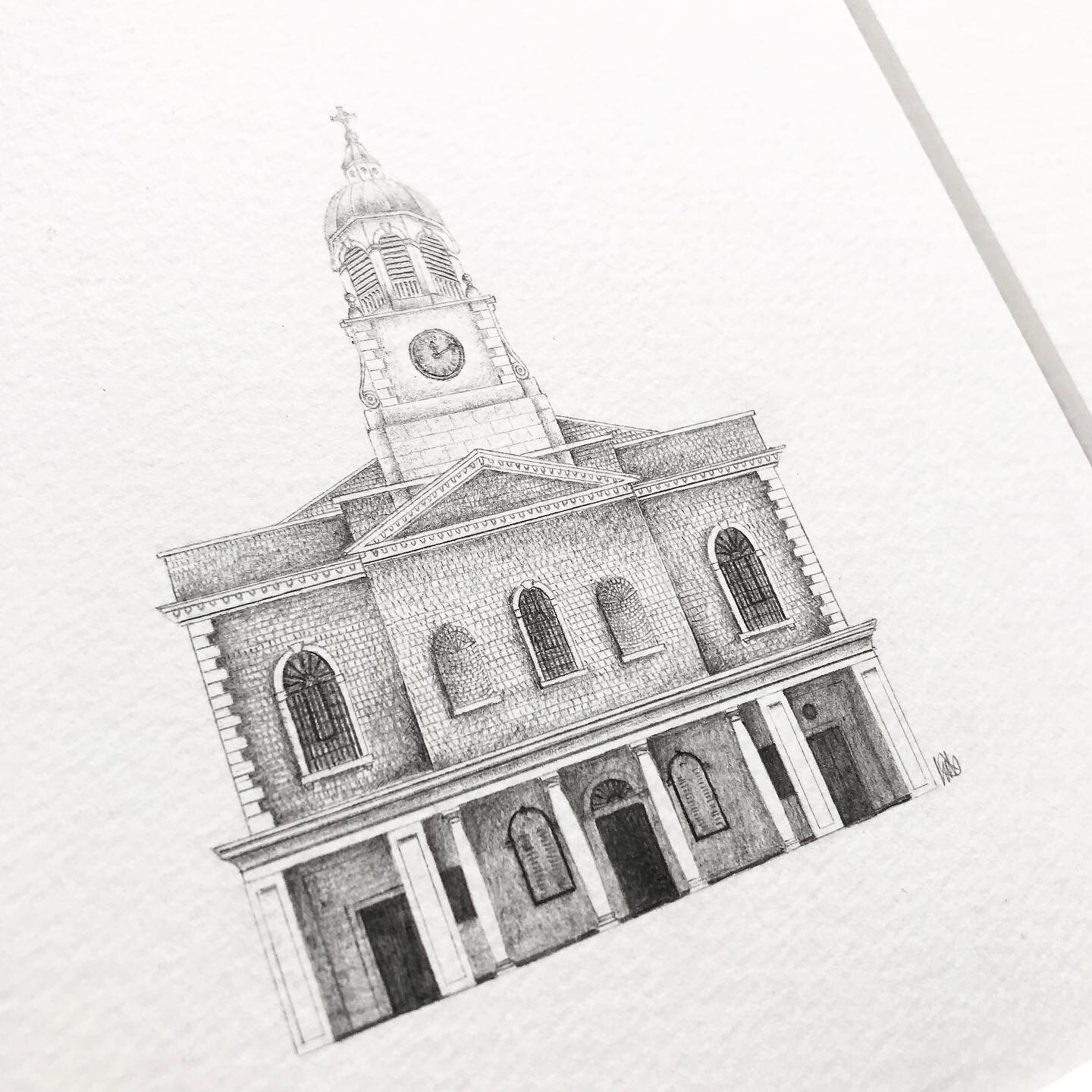 With weddings happening again it has been a pleasure to draw the majestic churches #weddingpresent #orderofservice #pencildrawing #minature #allthedetails #commission #trinityclapham #claphamcommon #holytrinityclapham
