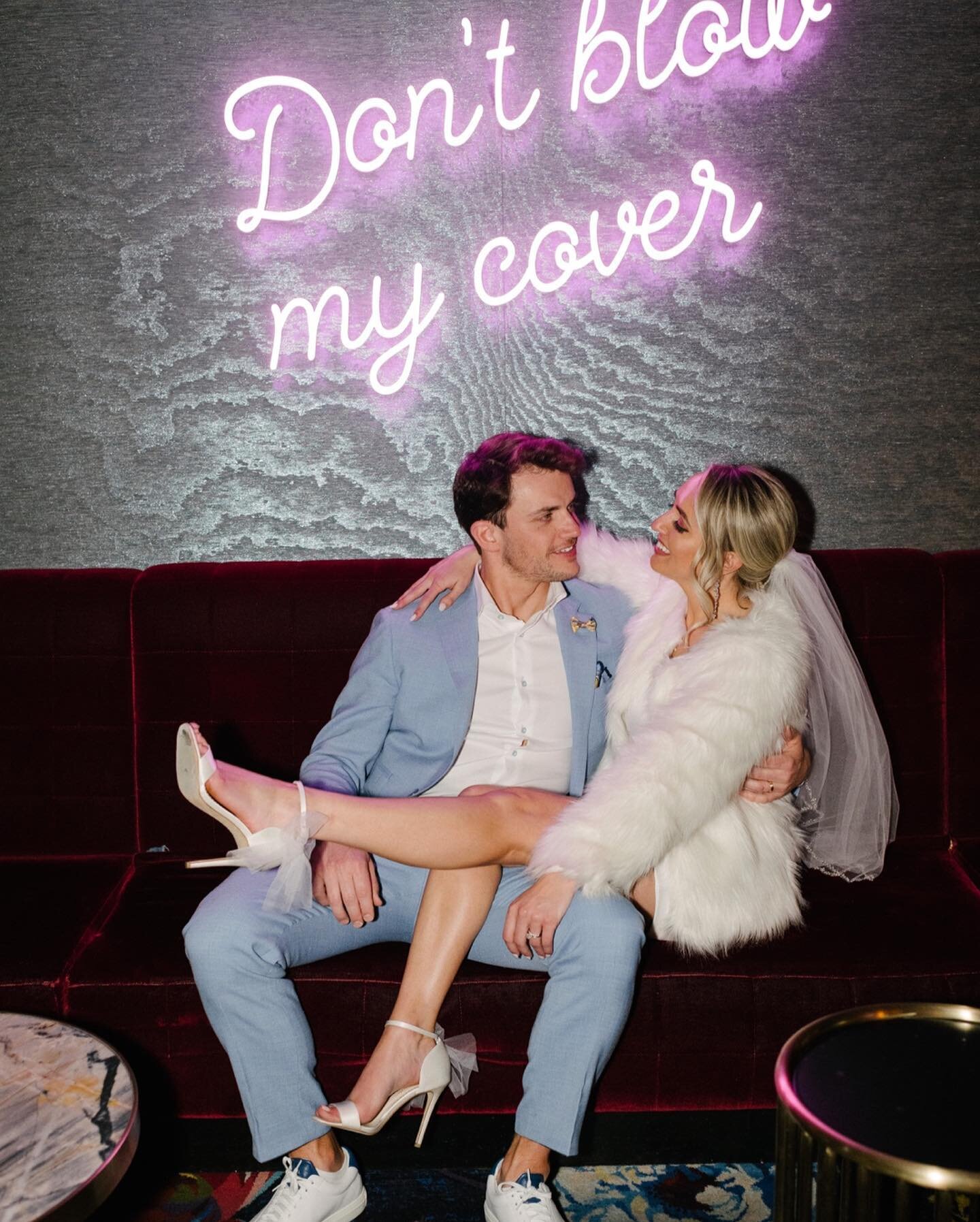 Alex &amp; Romain had the quintessential fun Vegas wedding (complete with an Elvis ceremony, drinks at the Cosmopolitan, and portraits downtown)✨ we loved getting to show them some of our fave spots! They&rsquo;re just as sweet as they are gorgeous, 