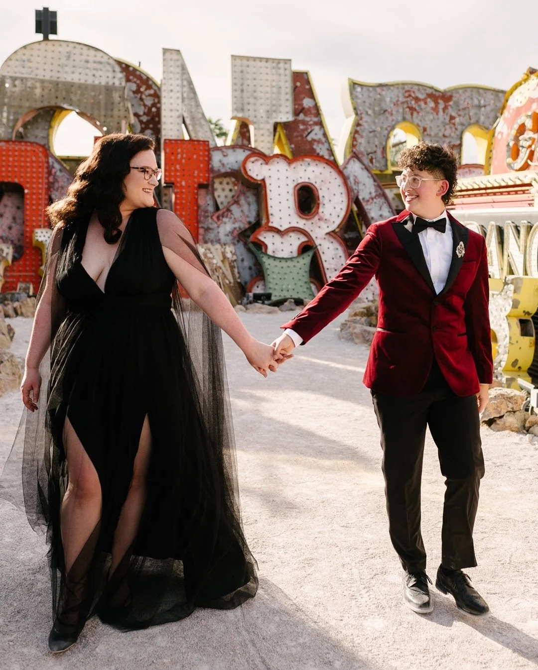 Babs and Sam have a thing for Elvis, and we&rsquo;ve got a thing for them 😍
#laurenraephotography 

#elopementinspo #vegaselopement #neonmuseum #lasvegaselopementphotographer #lgbtqelopement 

Elopement at the Neon Museum in Las Vegas, LGBTQ elopeme