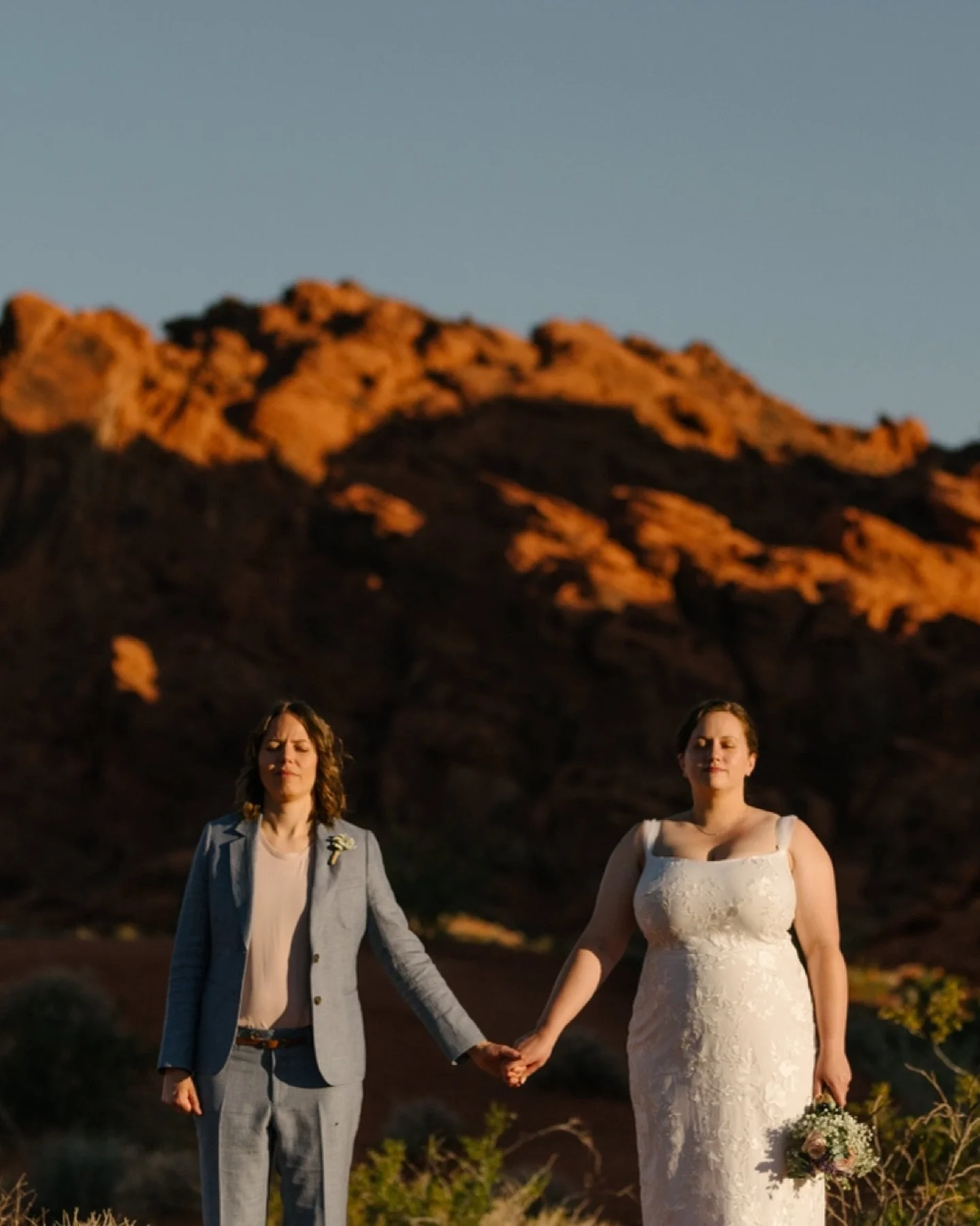 So stoked to announce that we are now permit holders for Valley of Fire State Park elopement ceremonies! 

Sam &amp; Ray were my very first clients to book a ceremony with me, and they chose Seven Sisters for their sunrise elopement. So so incredibly