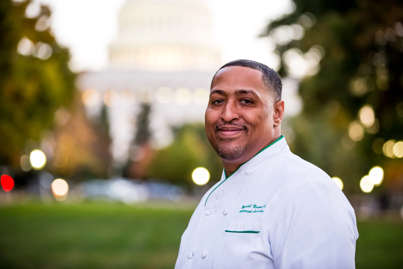 Actually, here is where I started. When I got to the place I wanted to shoot from, this guy asked if I could get a shot of him in front of the Capitol. I was there early, waiting for the sun to set, so why not?