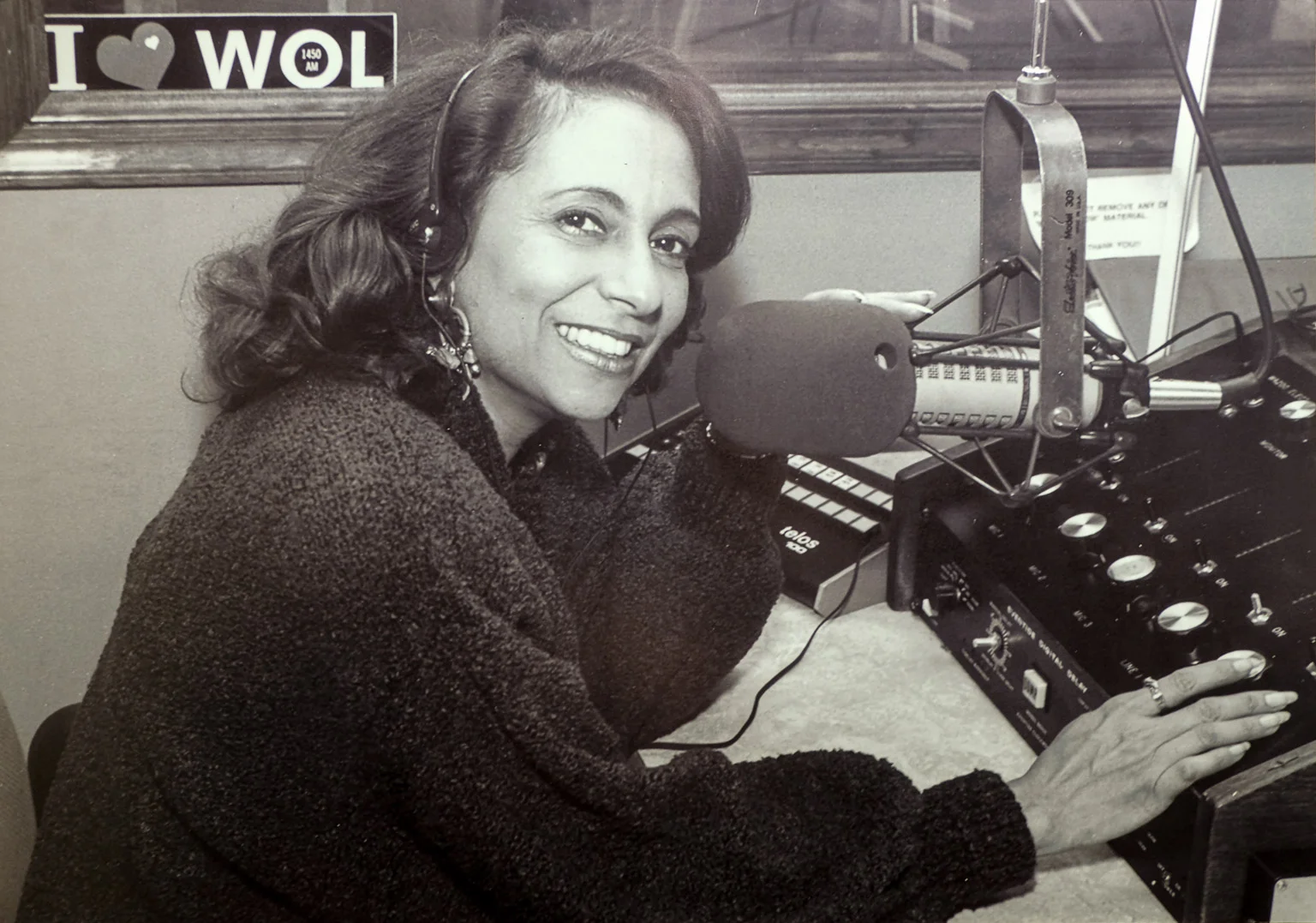 Cathy Hughes in her broadcasting days. WOL was her second stop on the radio dial and the first station she purchased. Her first stop was at WHUR in 1973, where she increased the station's revenue from $250,000 to $3 million in her first year and created the Quiet Storm format that featured laid back soul and R&B hits that appealed to single people on Friday and Saturday nights. The Quiet Storm format spread from WHUR to stations across the country and changed urban radio forever. To this day, the Quiet Storm begins on WHUR each evening with Smokey Robinson's "Quiet Storm" that inspired the format and gave it its name. If you didn't know this lady's name until now, please do some further reading on her. Cathy Hughes is to radio what Oprah Winfrey is to television. You can hear Ms. Hughes tell her story in her recently-recorded episode of NPR's "How I Built This" podcast.