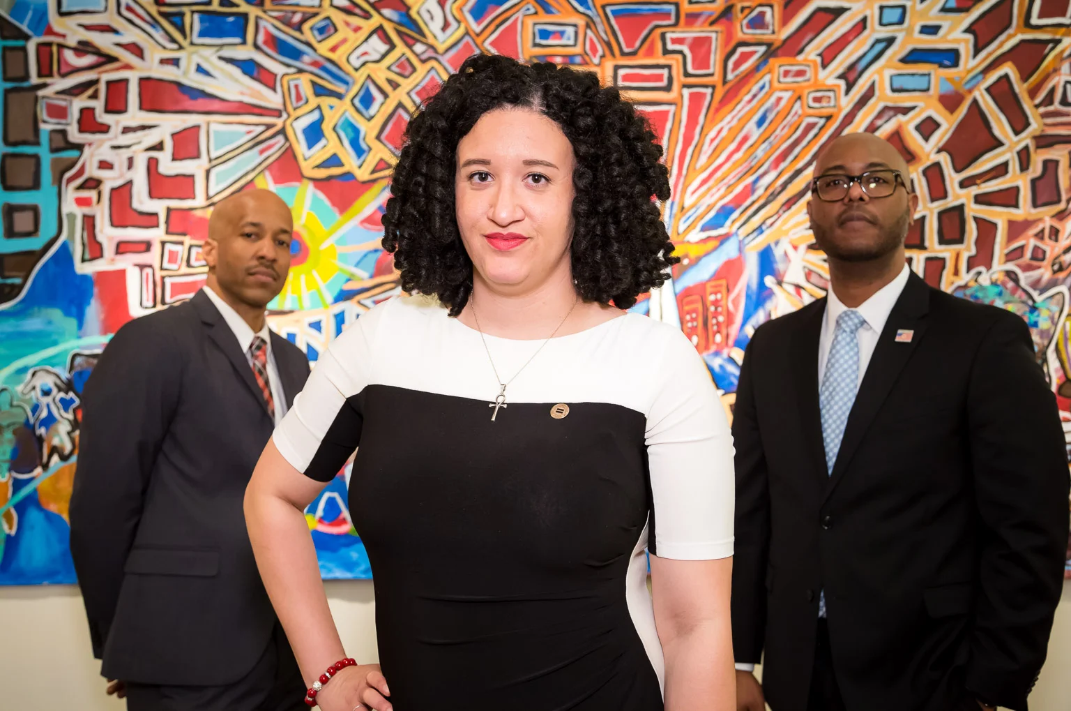 Former presidents of the DC chapter: Charis Goff (center), B. Michael Young (left), Brian Bronson (right).