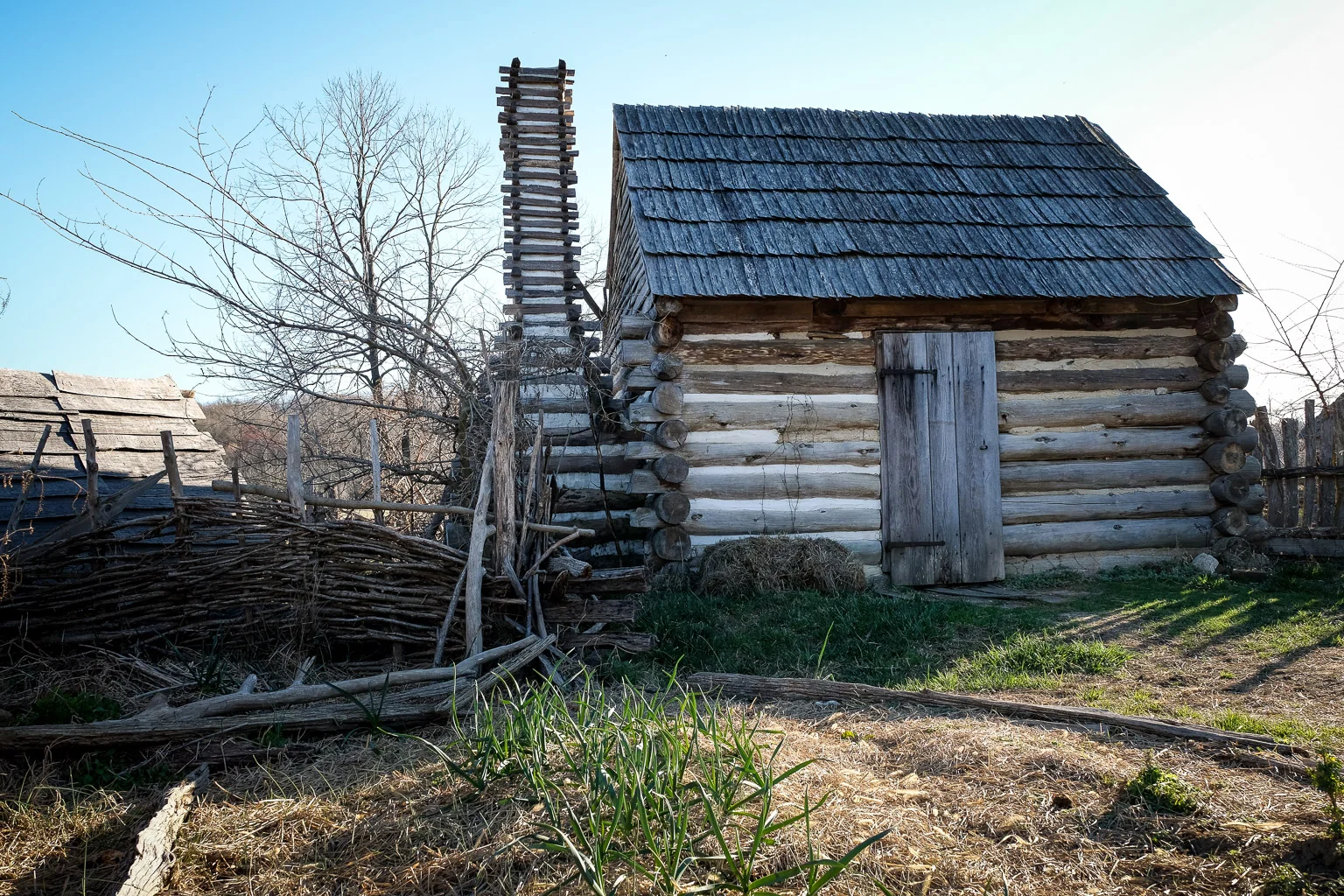 The kind of house that a farm family would live in during Colonial times prior to the American Revolution.