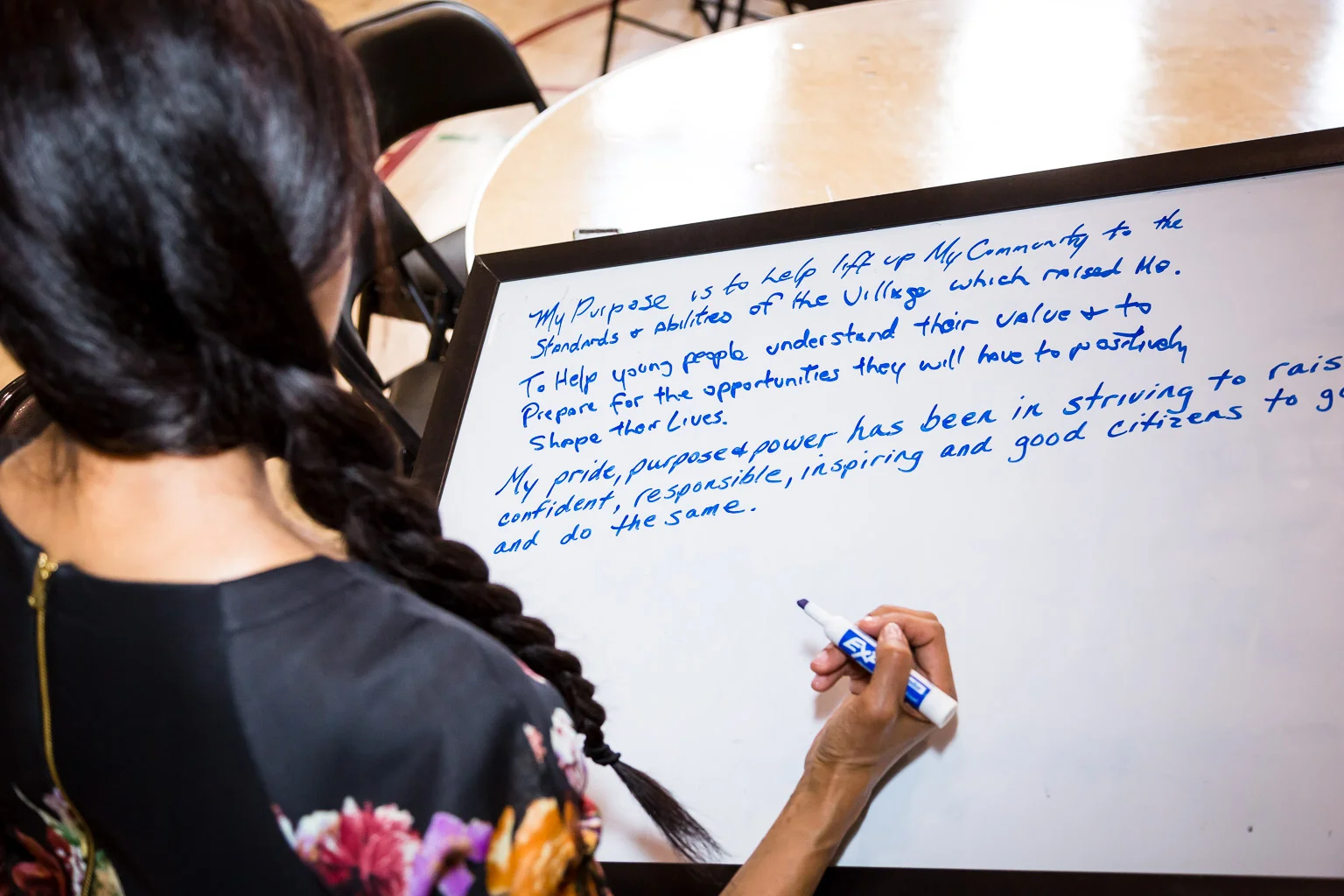 Sam's mama writing out her daily affirmations. Why is Sam who she is? She get it from her maaaama.