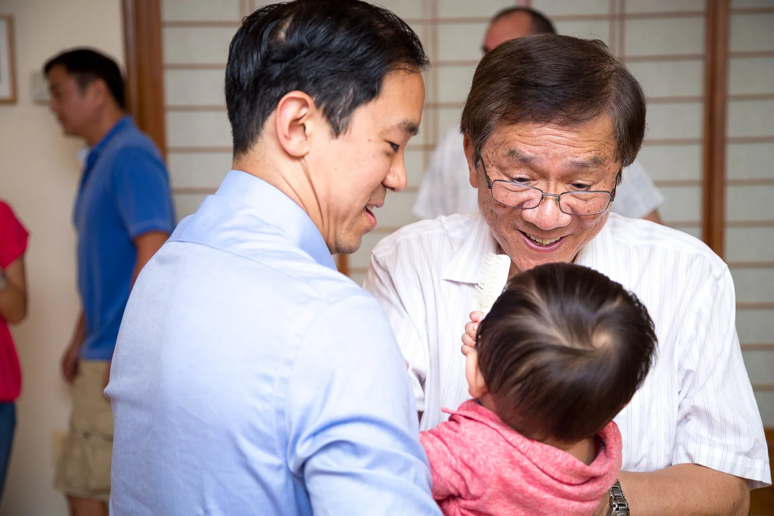 Dad, granddad, and the guest of honor.