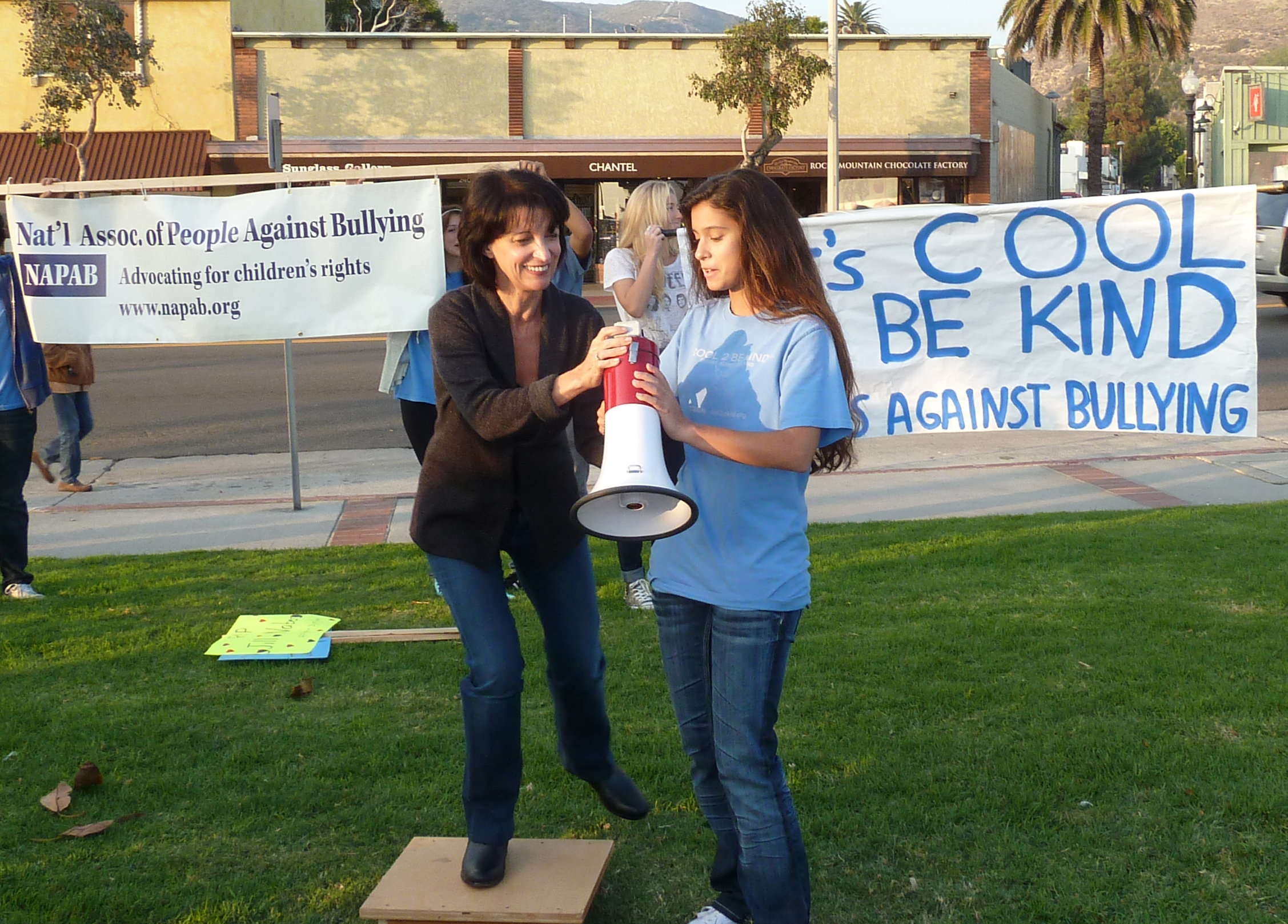 Mom and Victoria bullhorn.jpg