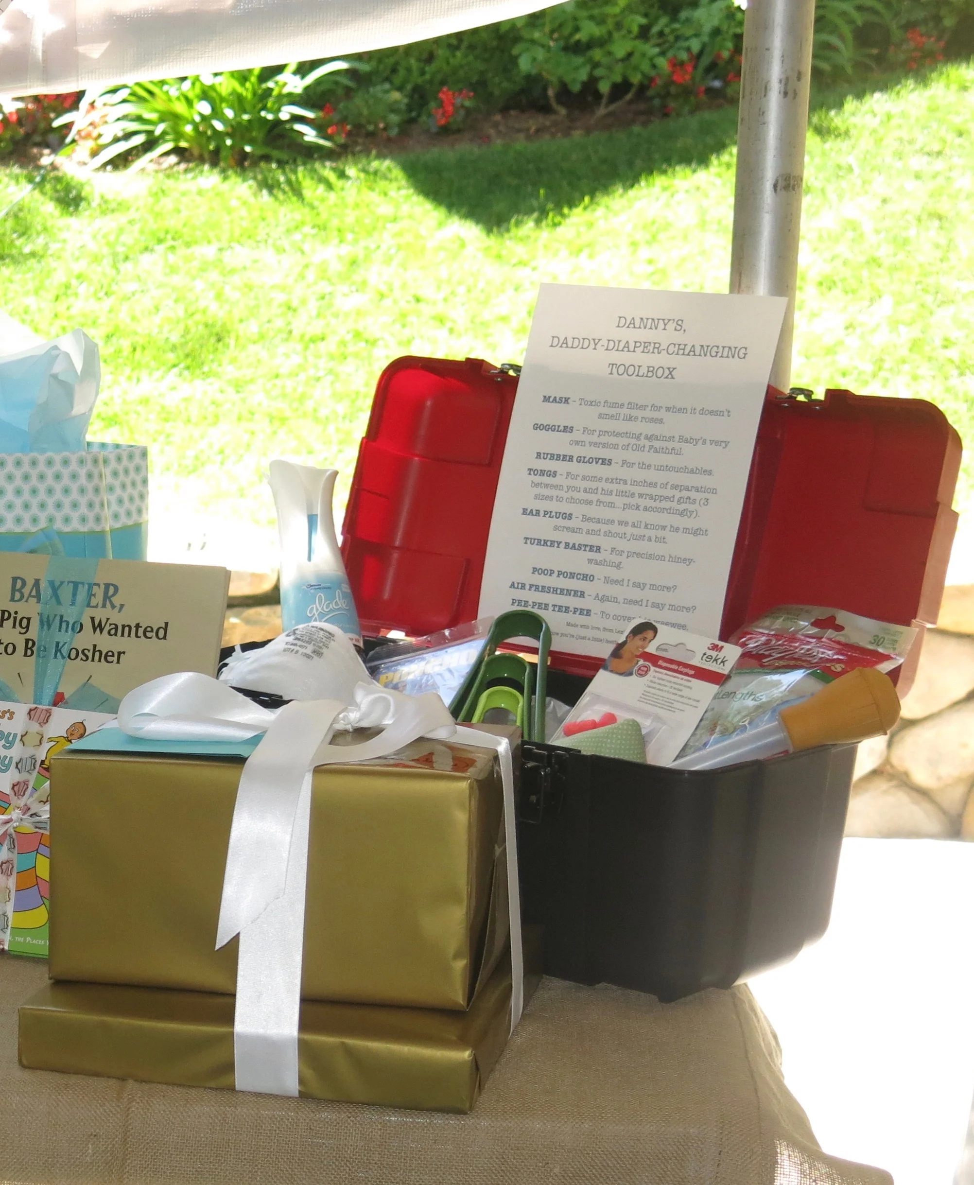 Daddy's diaper changing toolbox