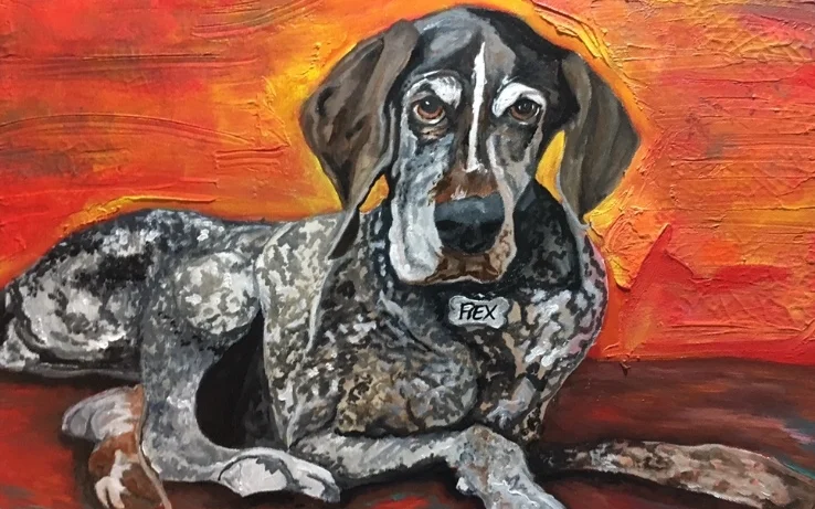 In Memory of Rex- Acrylic Paints & Mediums on 16” x 20” Canvas