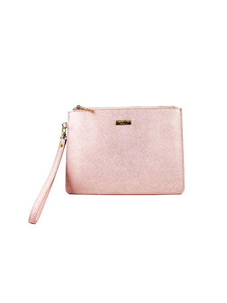 Metallic Pink Wristlet