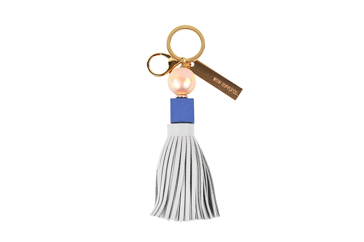 Grey Tassel Keychain