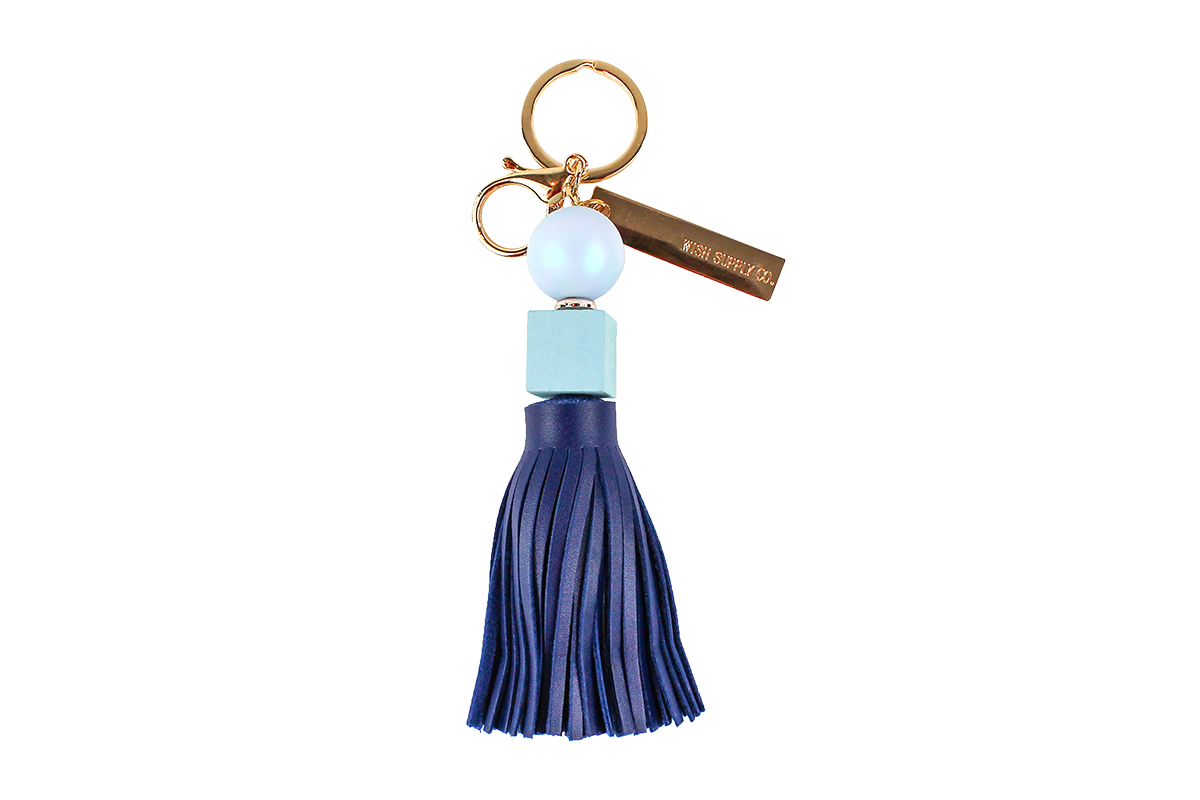 Navy Tassel Keychain