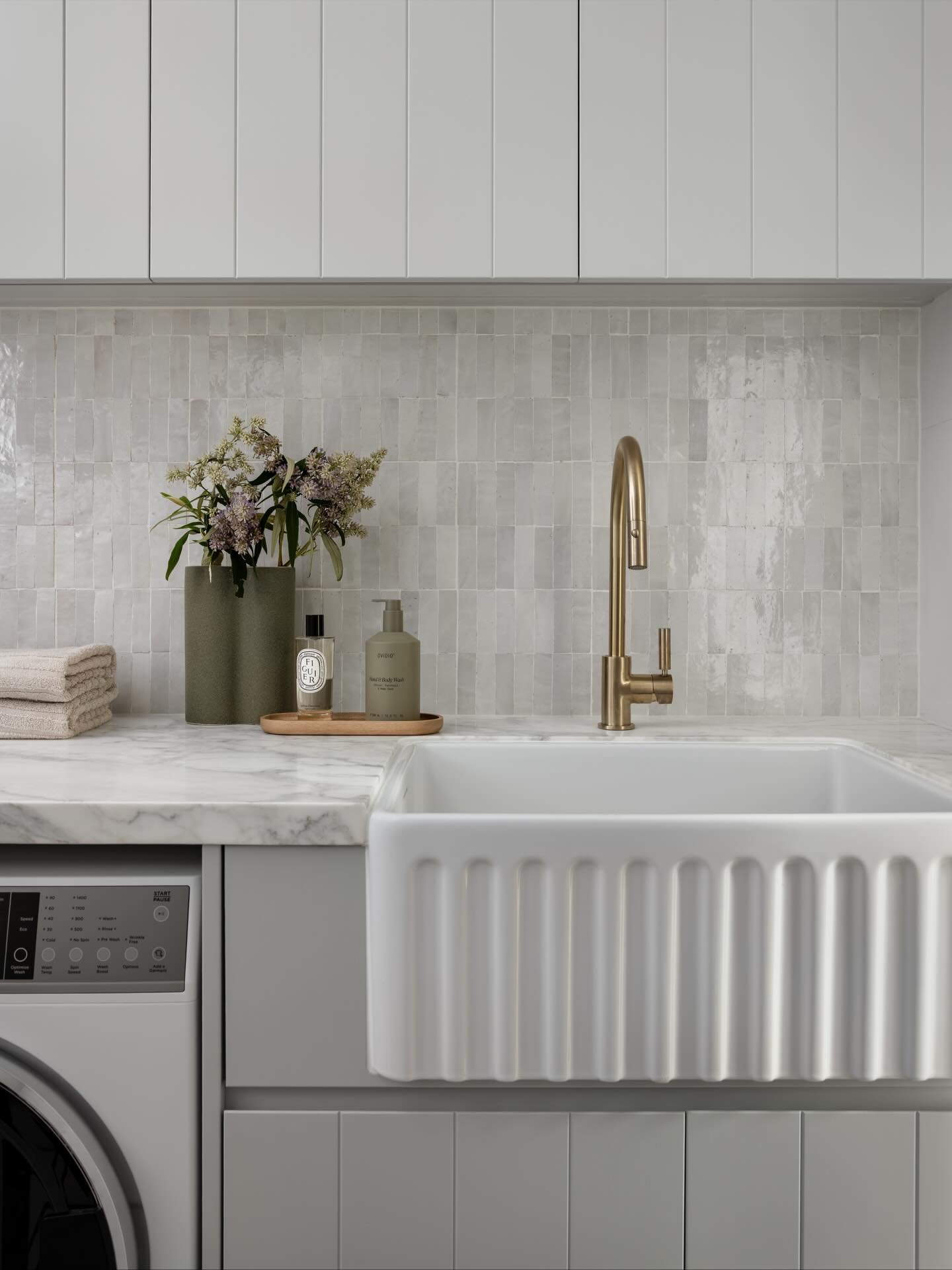 The laundry of our recent Manly project is the absolute sweetest, featuring one of my fave sinks from @turnerhastings_  You also can&rsquo;t go past some good old vgroove, clients ask me all the time whether it will date&hellip;my answer is no!! It w