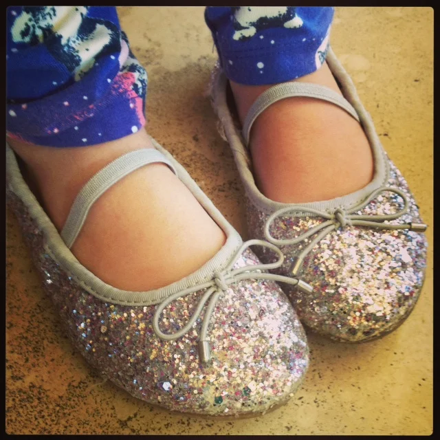 Emerson’s sparkly soles (Thank you,&nbsp;Sam Edelman)