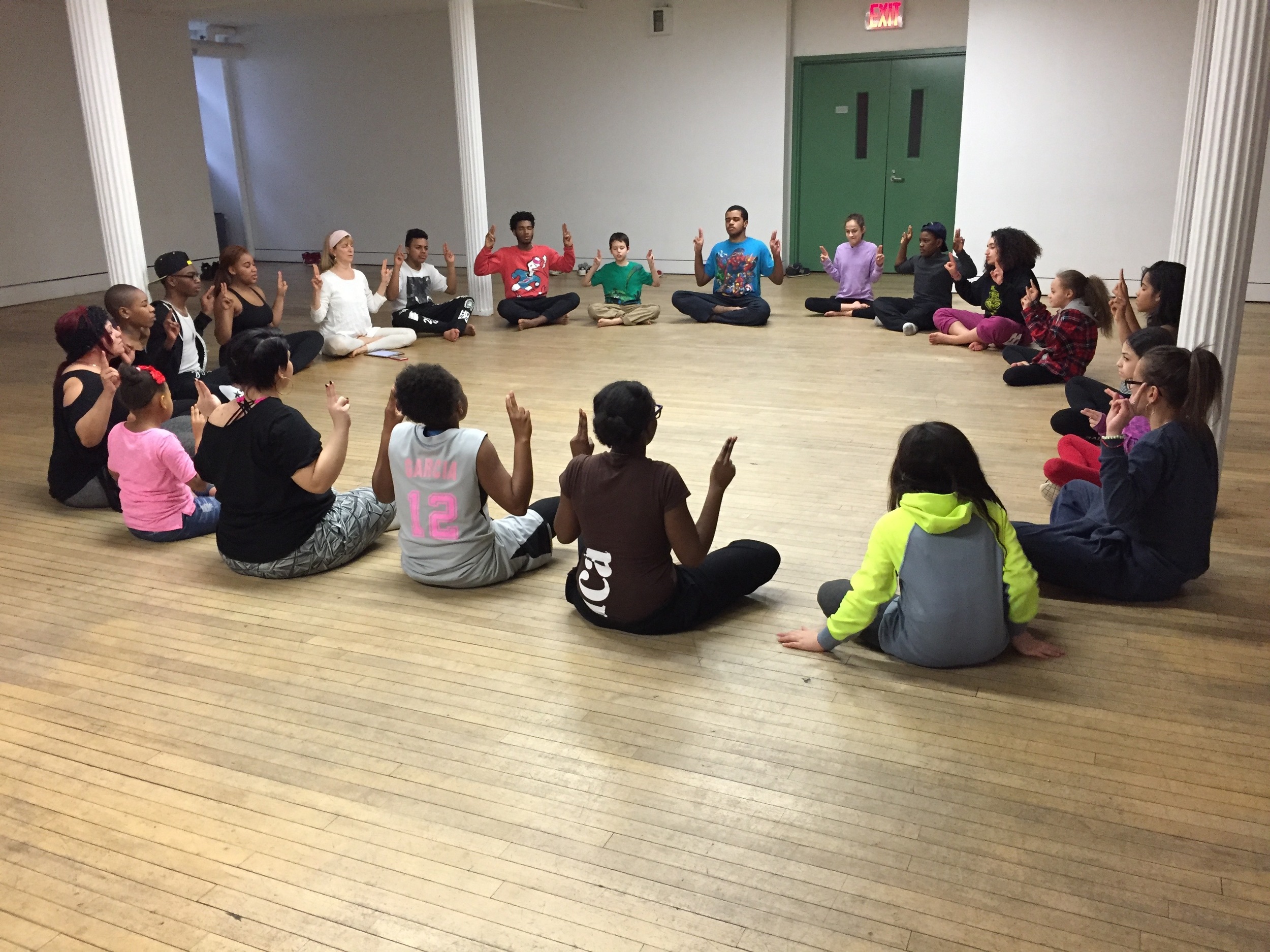Practicing heart-opening meditation.