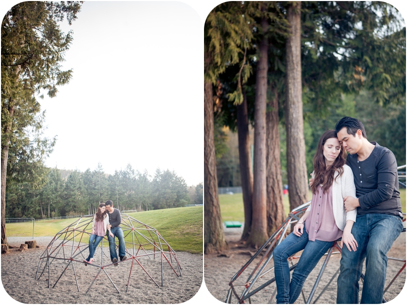 neck point engagement photos, playful engagement photos, vancouver island engagement photographer, vancouver island wedding photographer, vancouver island couples photographer, playground engagement photos