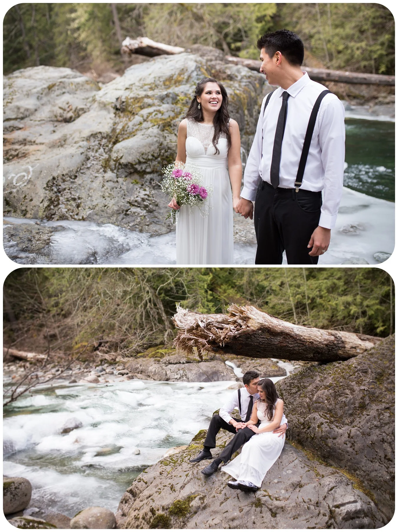 breathtaking wedding photos, river wedding photos, landscape wedding photography, englishman river falls elopement photographer