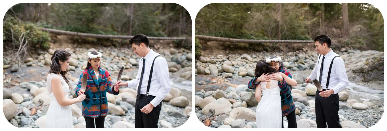 native feather wedding gift, native tradition, mother of groom gift, englishman river falls wedding photography