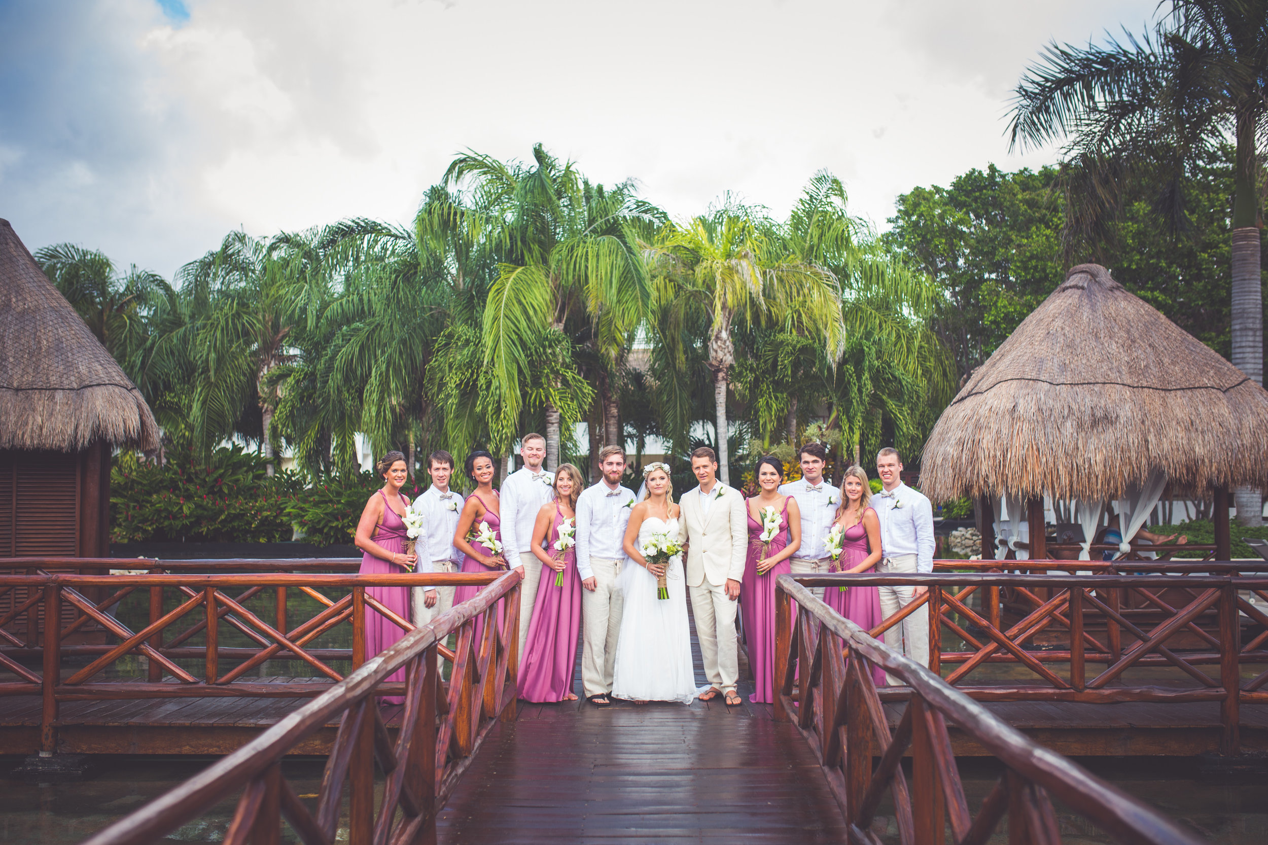 bridal party for mexico destination wedding 