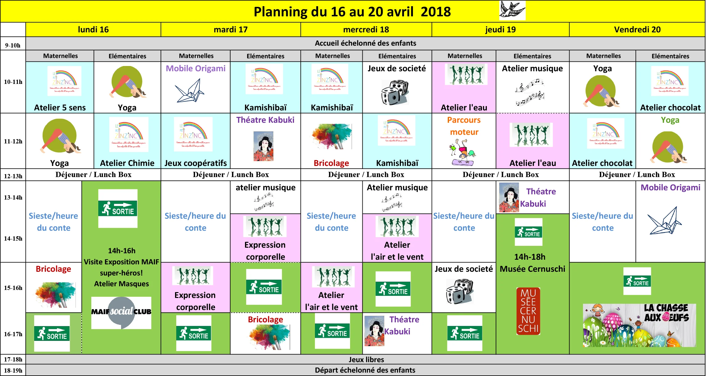 planning avril 18