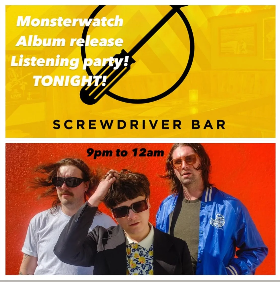 Join in the celebration @screwdriver_bar TONIGHT for the release of the debut album &ldquo;The Head&rdquo; from @monsterwatch ! Secure your limited edition vinyl while they last, link in bio! 9pm to midnight!
