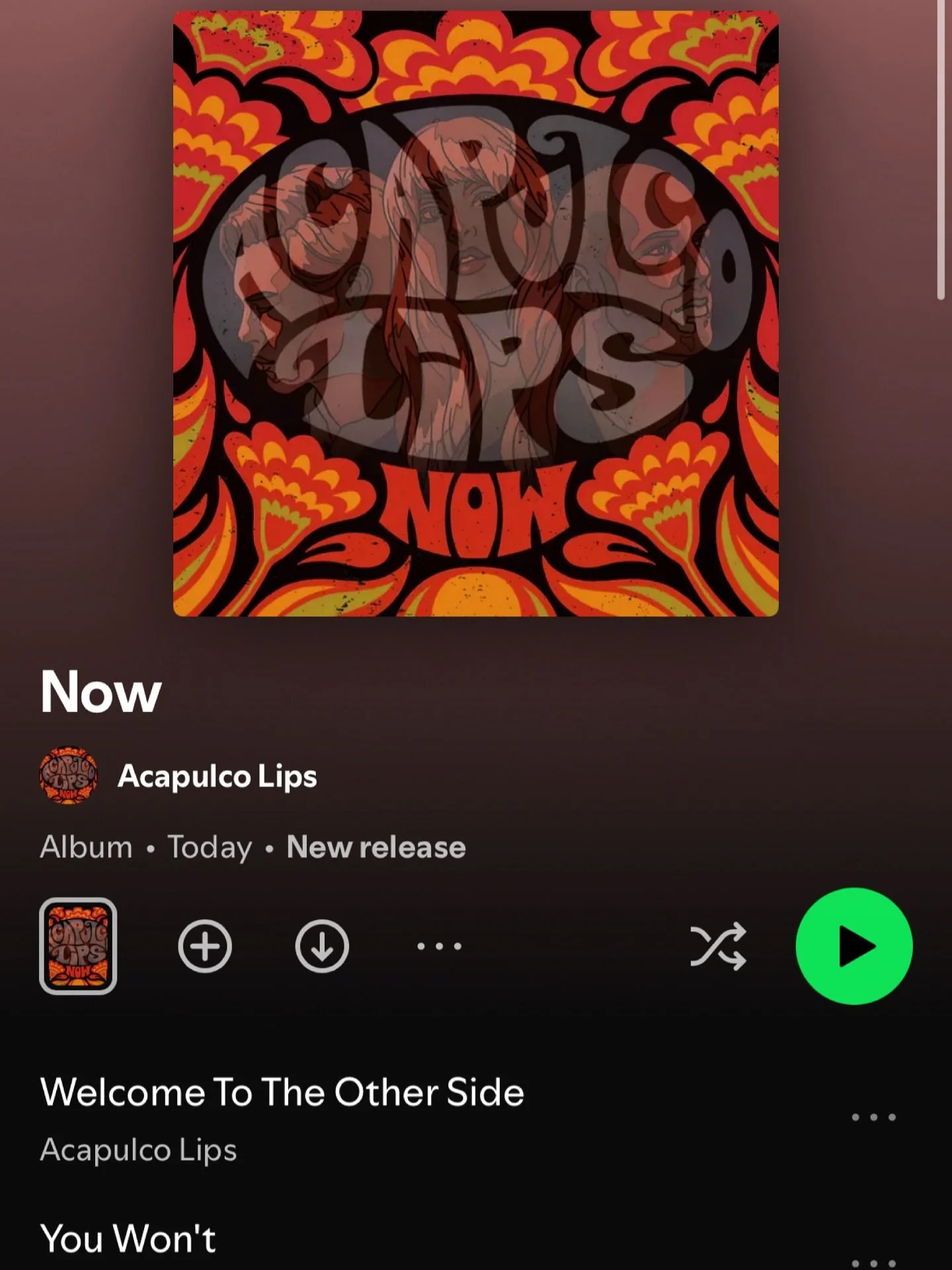 NEW ALBUM from Acapulco Lips is streaming NOW! The long awaited 2nd album is called &ldquo;NOW&rdquo; and limited edition vinyl records will be available THIS FRIDAY online AND at the record release show @babayagaseattle so get your hands on them ear