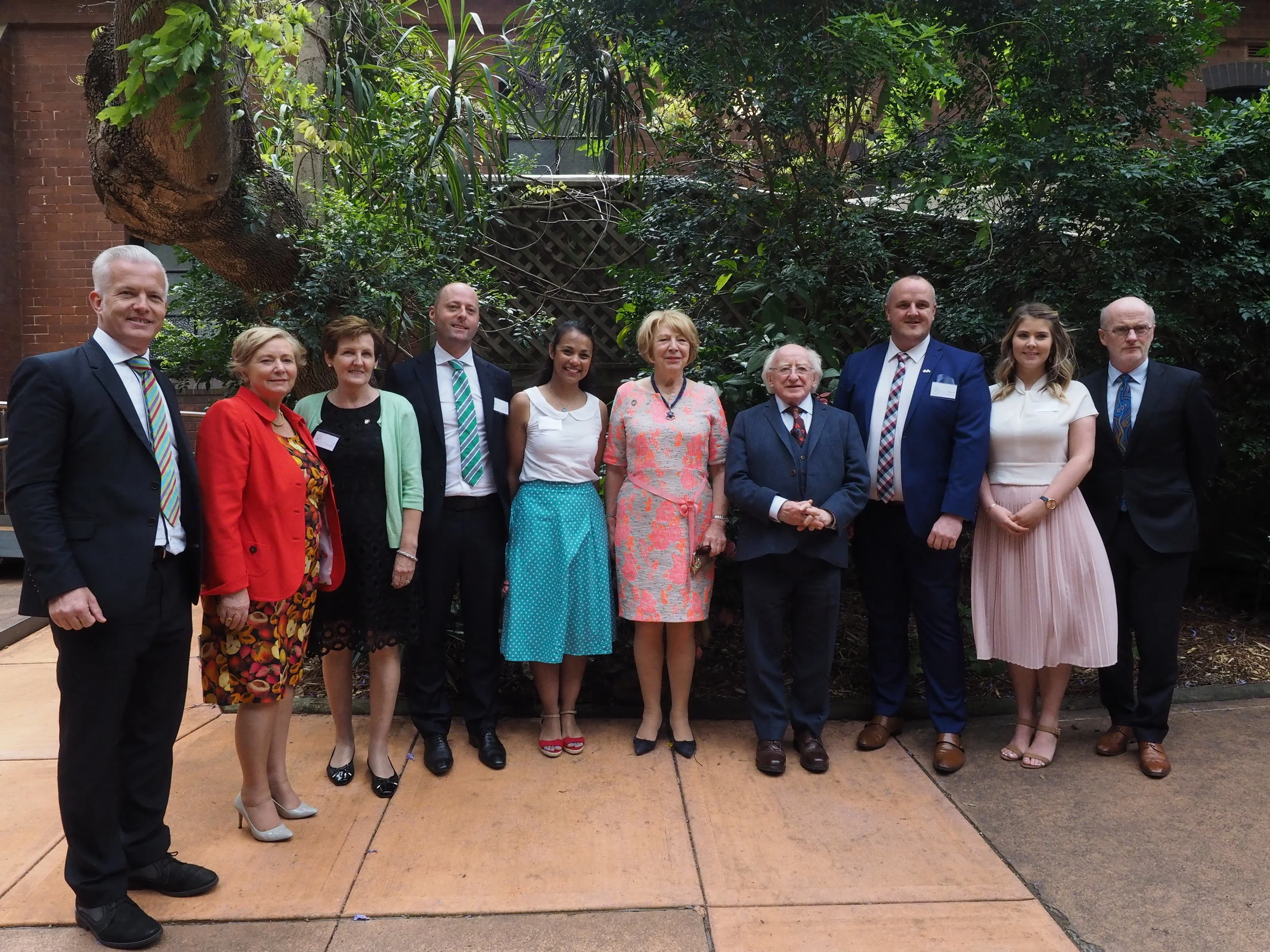 President Higgins, Sabina Higgins,&nbsp;The Tánaiste Frances Fitzgerald and former Irish Ambassador to Australia Noel White with Irish Support Agency Committee &amp; Staff members.