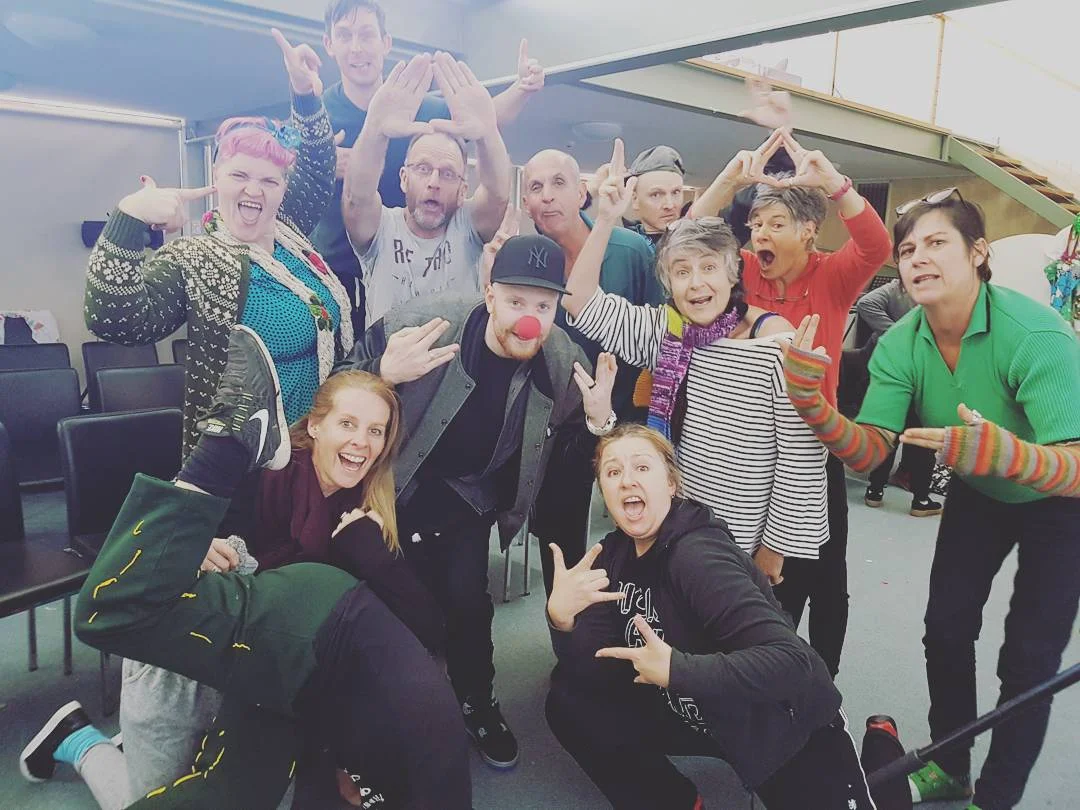 Defron with Clown Doctors Australia at their annual training retreat (2017)