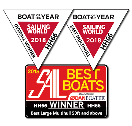 HH66 is the winner SAIL Magazine ’s Best Boat award, Sailing World's Best Multihull and Overall Winner 2018. Congratulations to the entire HH Catamarans team, Morrelli & Melvin Design & Engineering Inc. , our industry partners, and, of course, our gracious and supportive owners. We couldn’t be more proud of this honor.