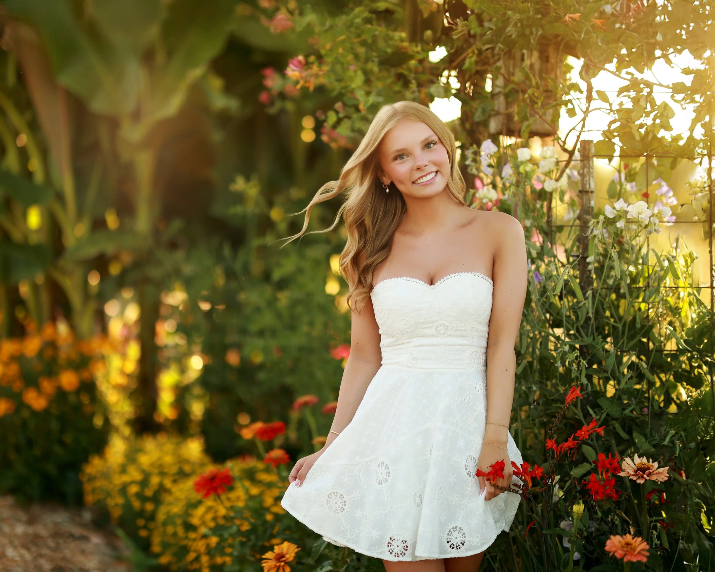 Rustic Country Senior Pictures in Oregon with Flowers and Fields
