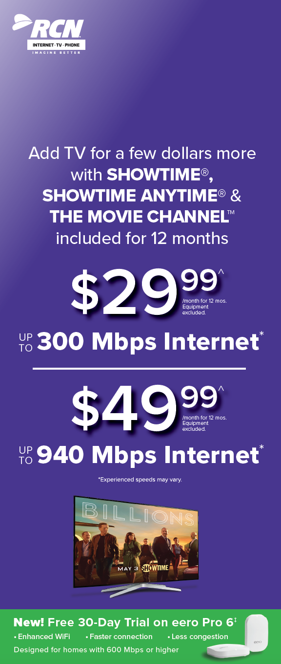  RCN Free 30 Day eero Promotional Door Hanger Back 