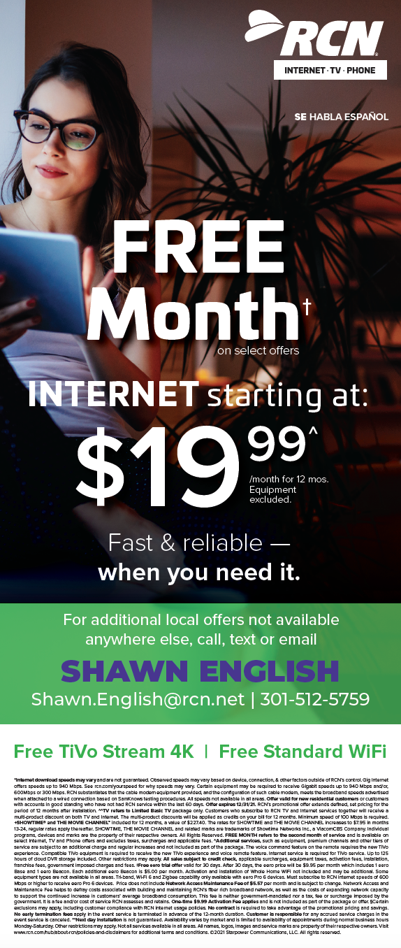  RCN Free 30 Day eero Promotional Door Hanger Front 