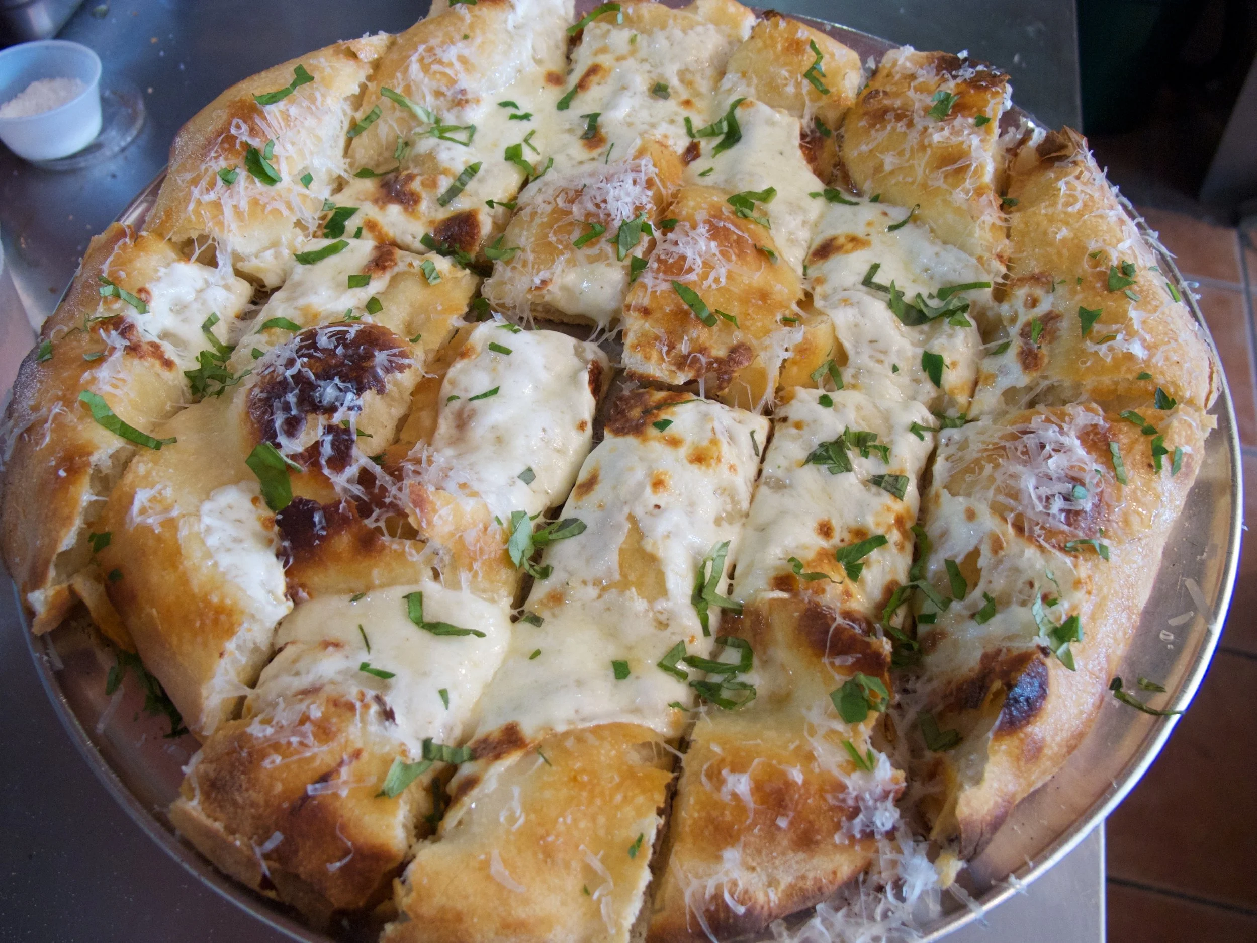 CHEESY BREADSTICKS (+ a dip, like red sauce!)
