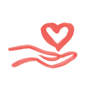 Illustration of a hand holding a heart