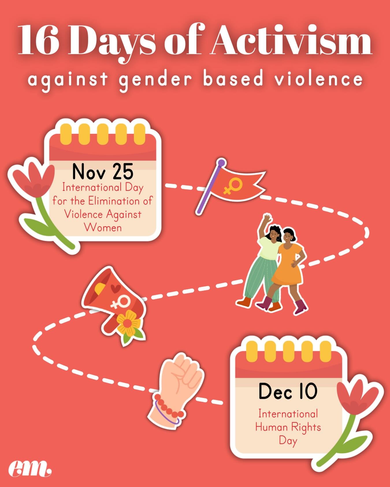 Tomorrow marks the start of the 16 Days of Activism against Gender-Based Violence. This campaign begins on the International Day for the Elimination of Violence Against Women and runs through to Human Rights Day, linking the fight to end violence wit